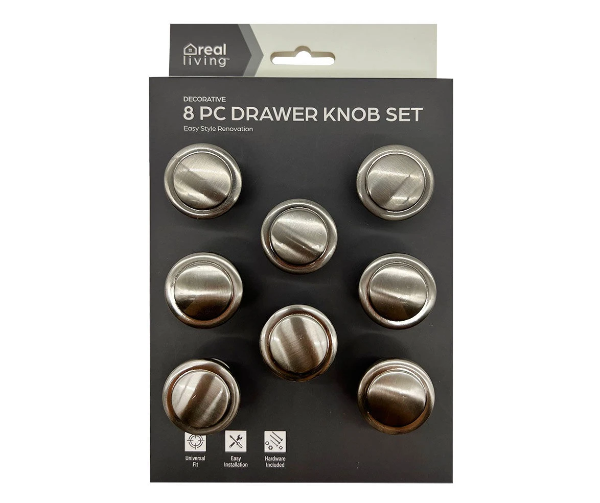 Silver 8-Piece Drawer & Cabinet Knob Set 1 Silver 8-Piece Drawer & Cabinet Knob Set