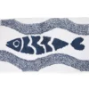 Grecian Getaway Navy & White Ink Stripe Fish Bath Rug