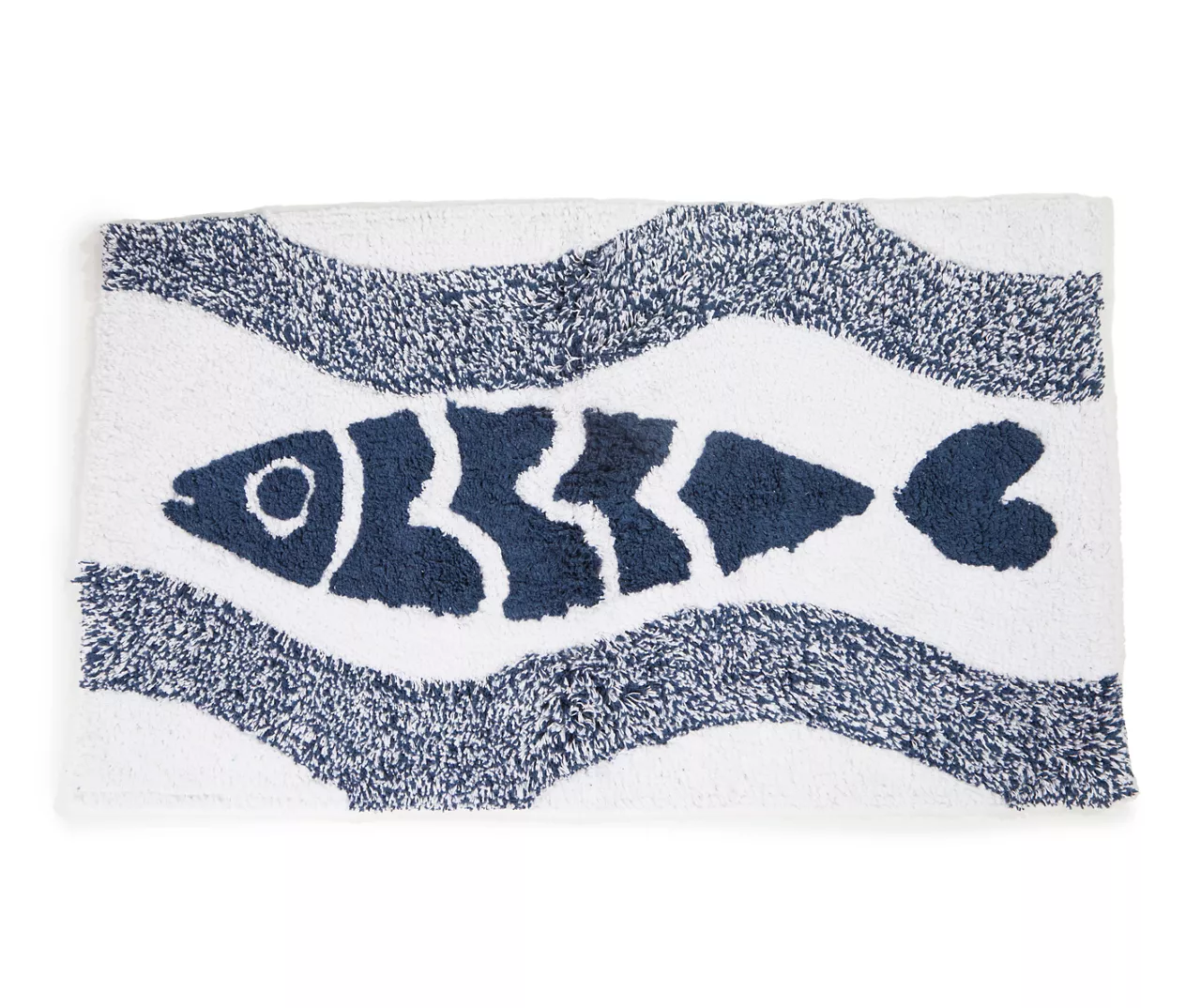 Grecian Getaway Navy & White Ink Stripe Fish Bath Rug 1 Grecian Getaway Navy & White Ink Stripe Fish Bath Rug