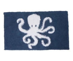 Grecian Getaway Dain Navy & White Octopus Bath Rug