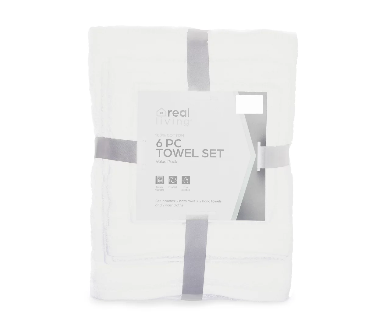 Real Living Checkerboard Texture 6-Piece Towel Set 4 Real Living Checkerboard Texture 6-Piece Towel Set - Image 4