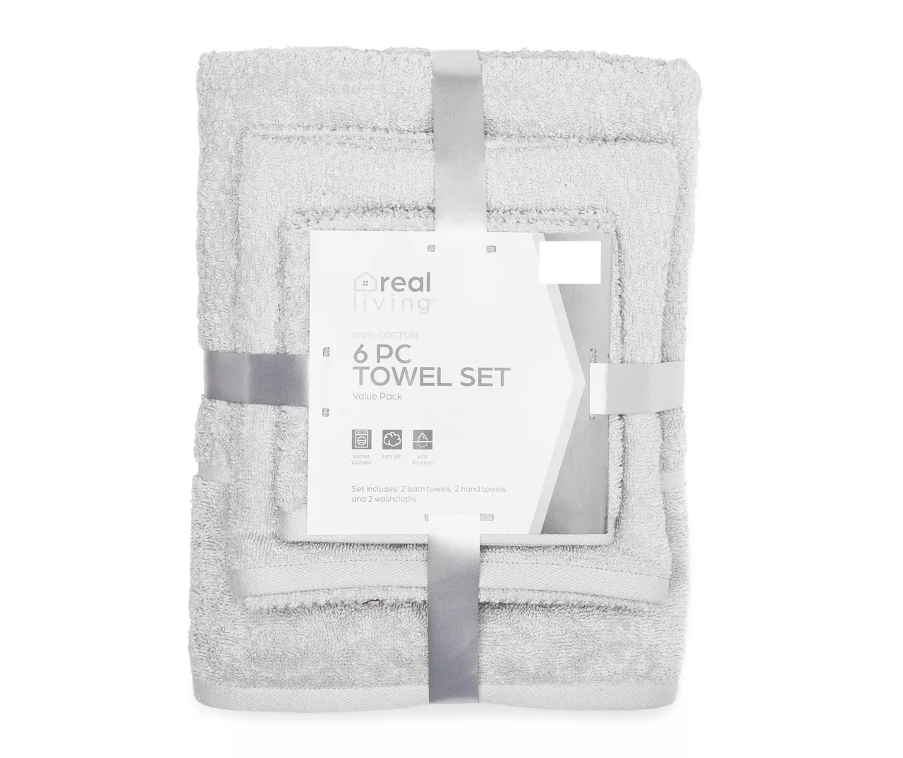 Real Living Checkerboard Texture 6-Piece Towel Set 2 Real Living Checkerboard Texture 6-Piece Towel Set - Image 2