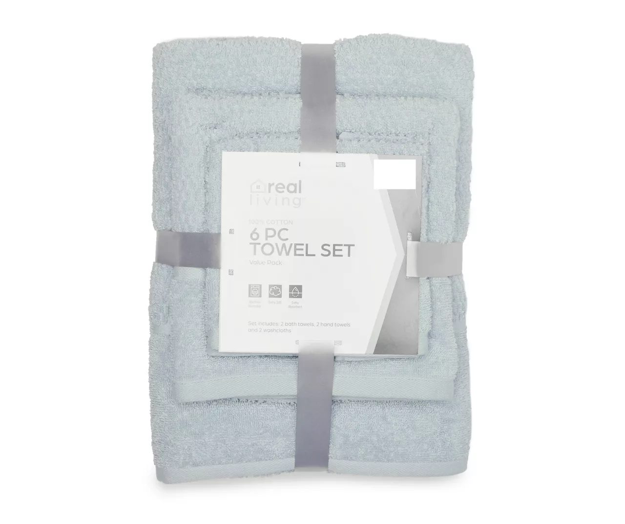 Real Living Checkerboard Texture 6-Piece Towel Set 3 Real Living Checkerboard Texture 6-Piece Towel Set - Image 3