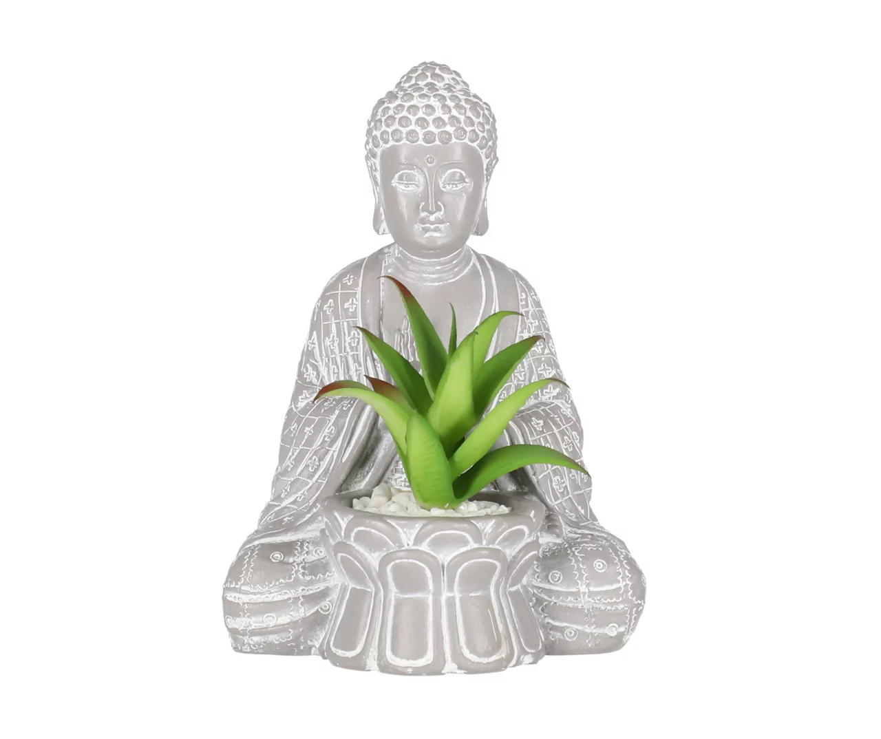 Artificial Succulent With Resin Buddha Statue 1 Artificial Succulent With Resin Buddha Statue