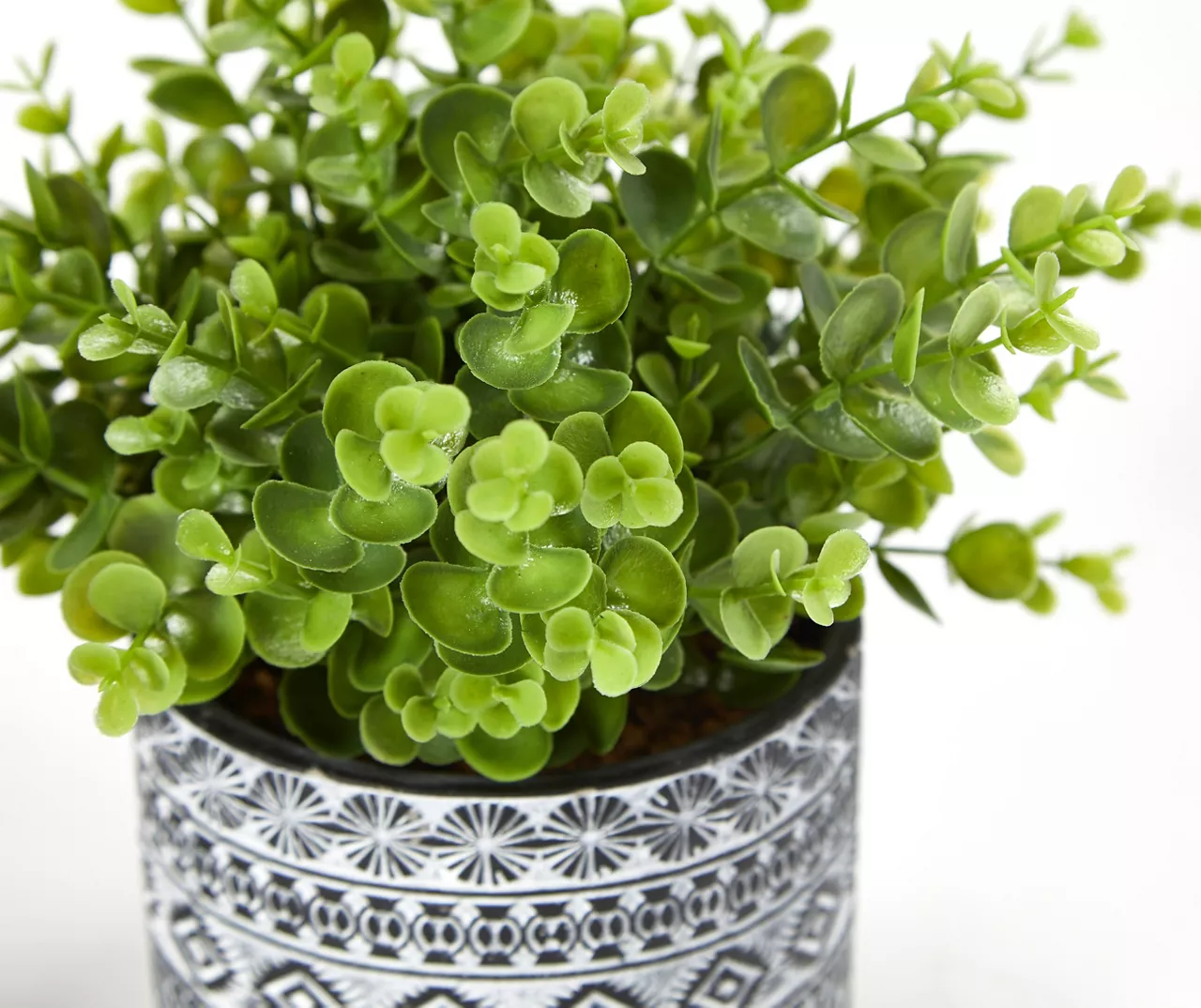 Artificial Plant In Black & White Southwest Cement Pot 2 Artificial Plant In Black & White Southwest Cement Pot - Image 2