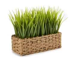 Artificial Grass In Woven Basket
