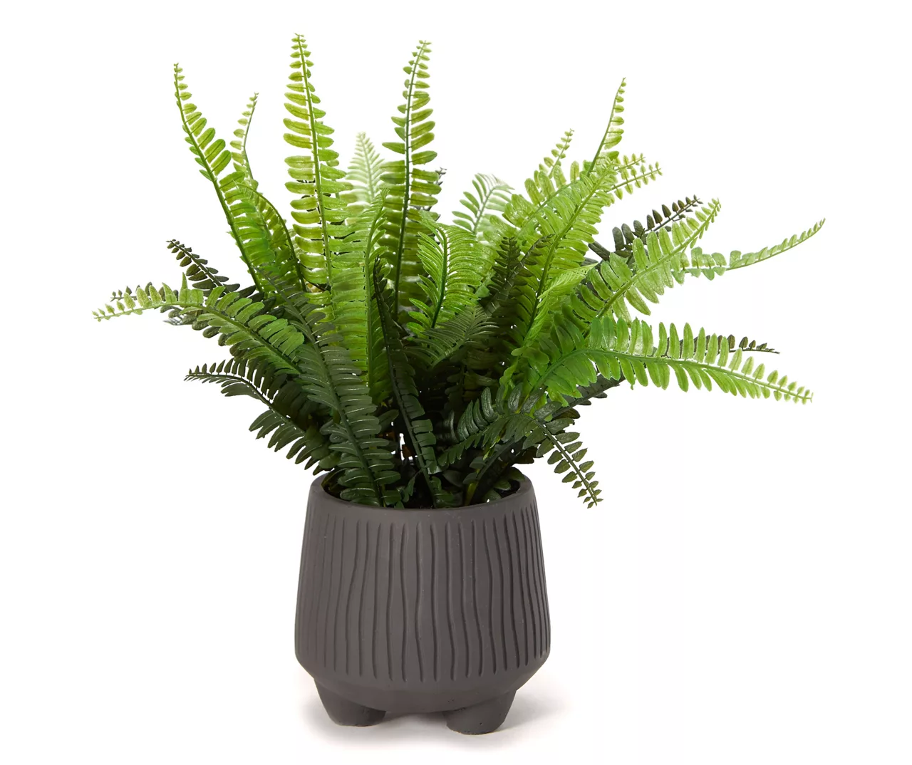 Artificial Fern In Gray Footed Pot 1 Artificial Fern In Gray Footed Pot