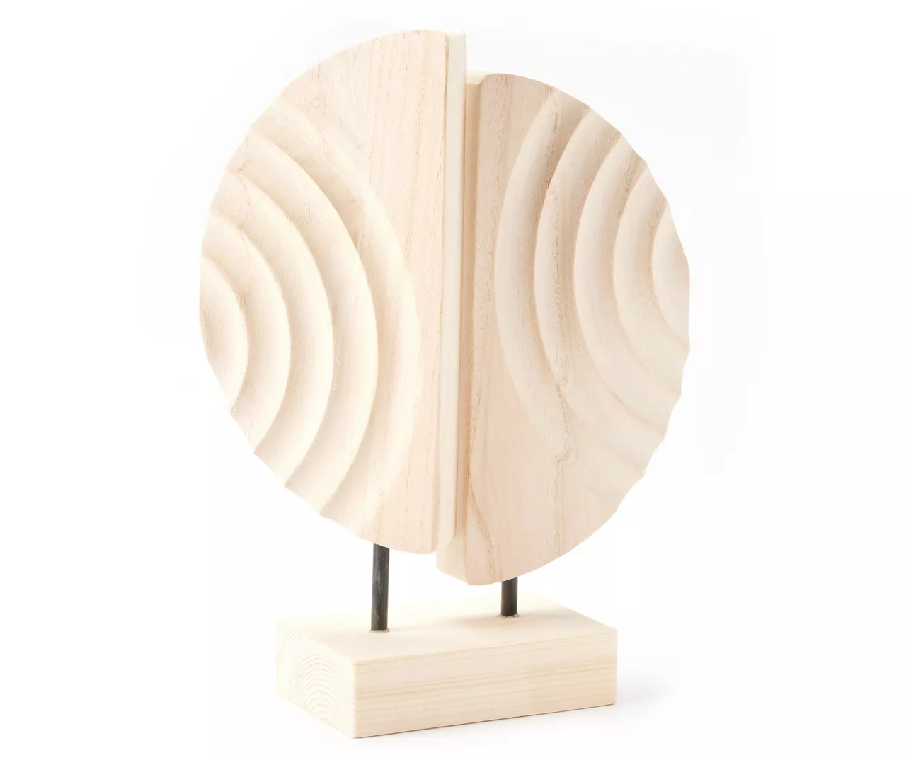 Zenspired Brown Carved Split Circle Tabletop Decor 2 Zenspired Brown Carved Split Circle Tabletop Decor - Image 2