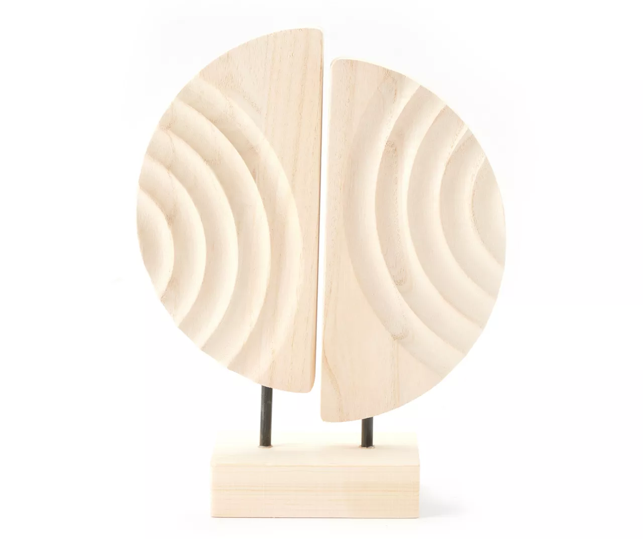 Zenspired Brown Carved Split Circle Tabletop Decor 1 Zenspired Brown Carved Split Circle Tabletop Decor