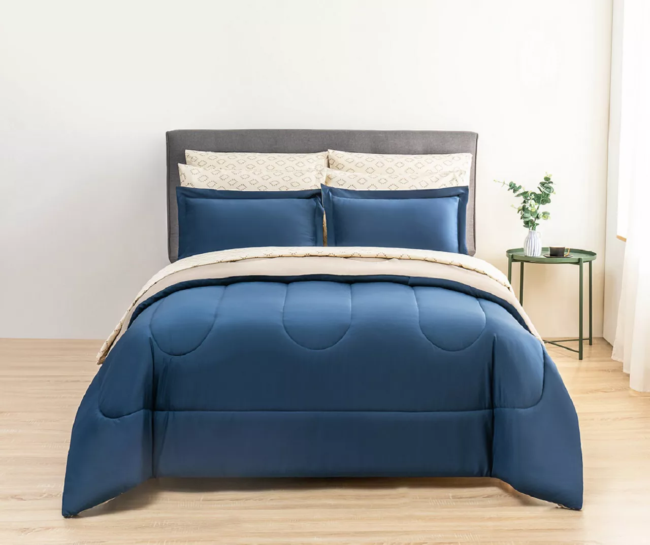 Real Living Navy & Tan Bed-in-a-Bag Set 3 Real Living Navy & Tan Bed-in-a-Bag Set - Image 3