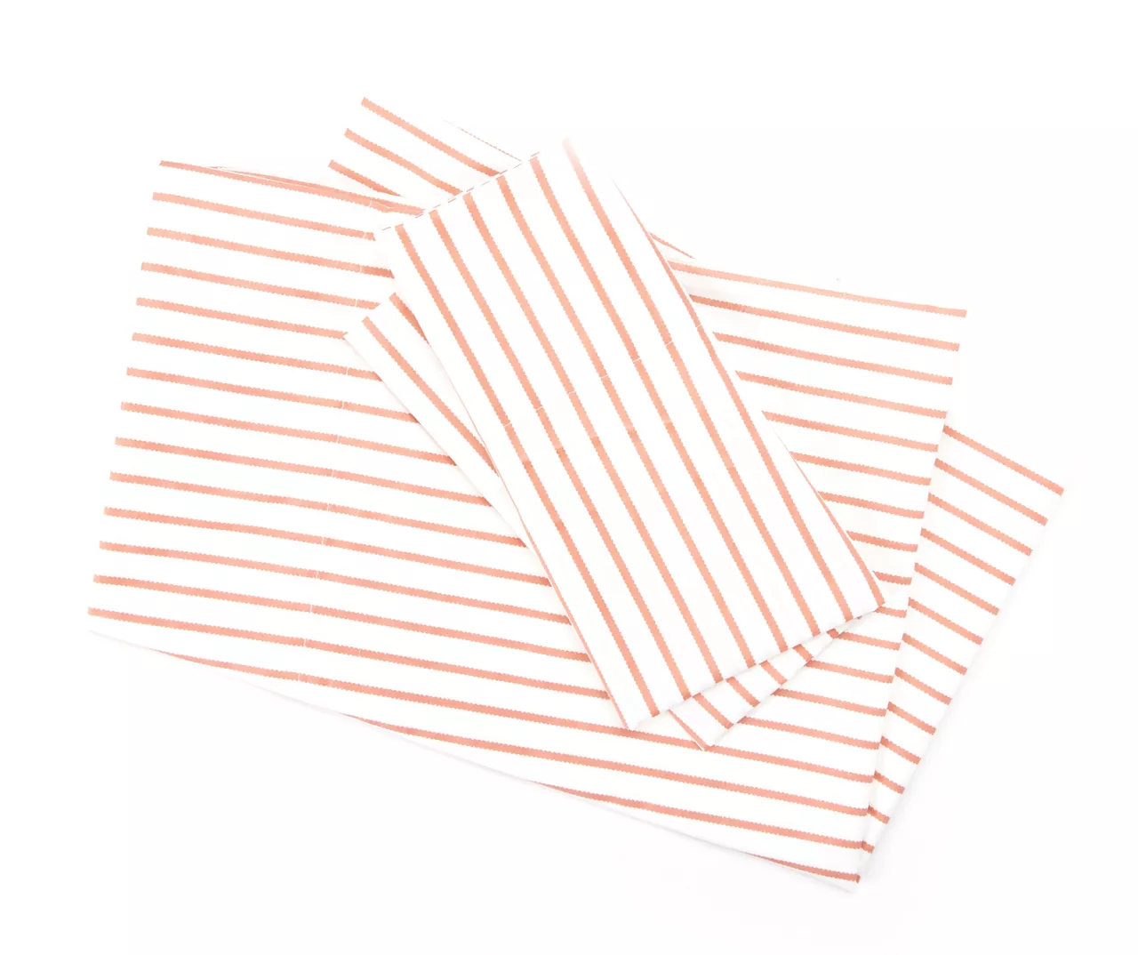 Real Living White & Coral Stripe Microfiber Sheet Set 2 Real Living White & Coral Stripe Microfiber Sheet Set - Image 2