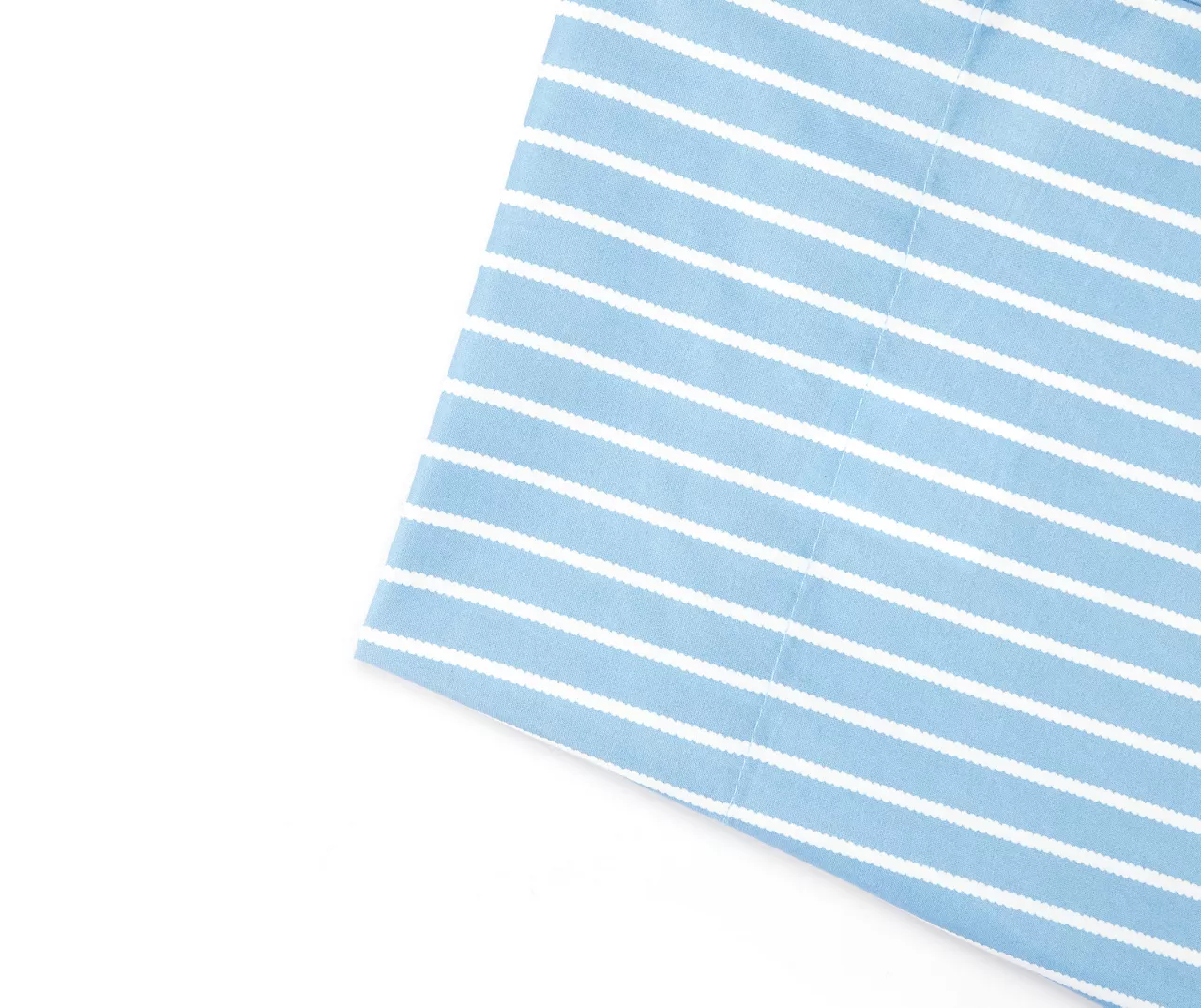 Blue & White Stripe Twin 3-Piece Microfiber Sheet Set 2 Blue & White Stripe Twin 3-Piece Microfiber Sheet Set - Image 2