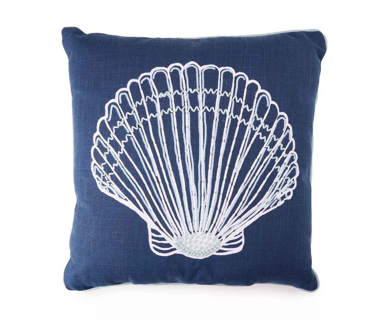 Grecian Getaway Navy Seashell Square Throw Pillow 1 Grecian Getaway Navy Seashell Square Throw Pillow