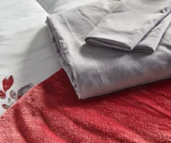 Red & Gray Floral Bed-in-a-Bag Full 14-Piece Bedding Set -Real Living 810593100 810593107 810593106 810594273 A8 2