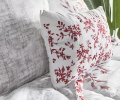 Red & Gray Floral Bed-in-a-Bag Full 14-Piece Bedding Set -Real Living 810593100 810593107 810593106 810594273 A8 3