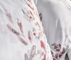 Red & Gray Floral Bed-in-a-Bag Full 14-Piece Bedding Set -Real Living 810593100 810593107 810593106 810594273 A8 5