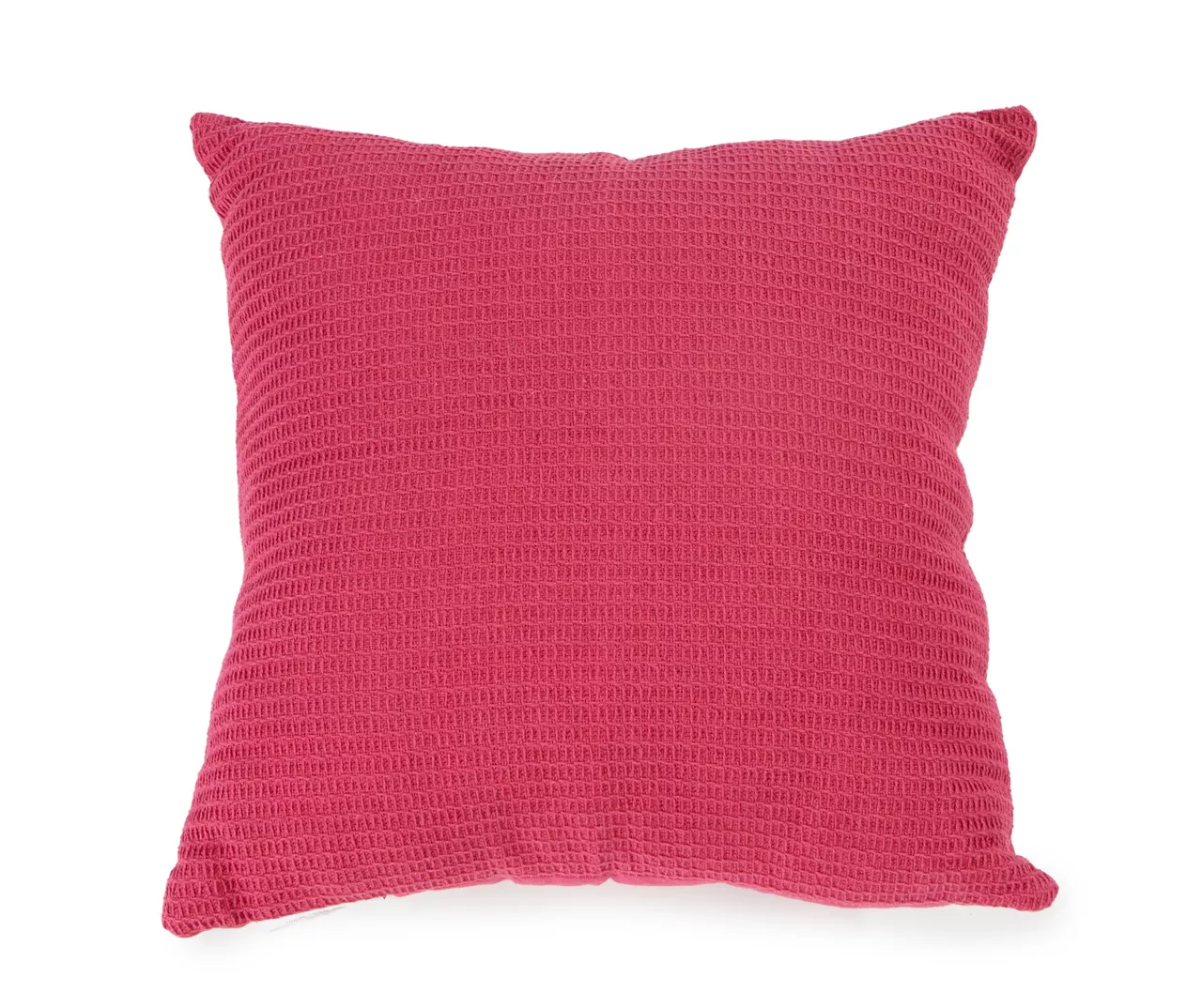 Fuchsia Waffle-Knit Square Throw Pillow 1 Fuchsia Waffle-Knit Square Throw Pillow