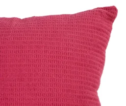 Fuchsia Waffle-Knit Square Throw Pillow 5 Fuchsia Waffle-Knit Square Throw Pillow -Real Living 810593675 2 A8