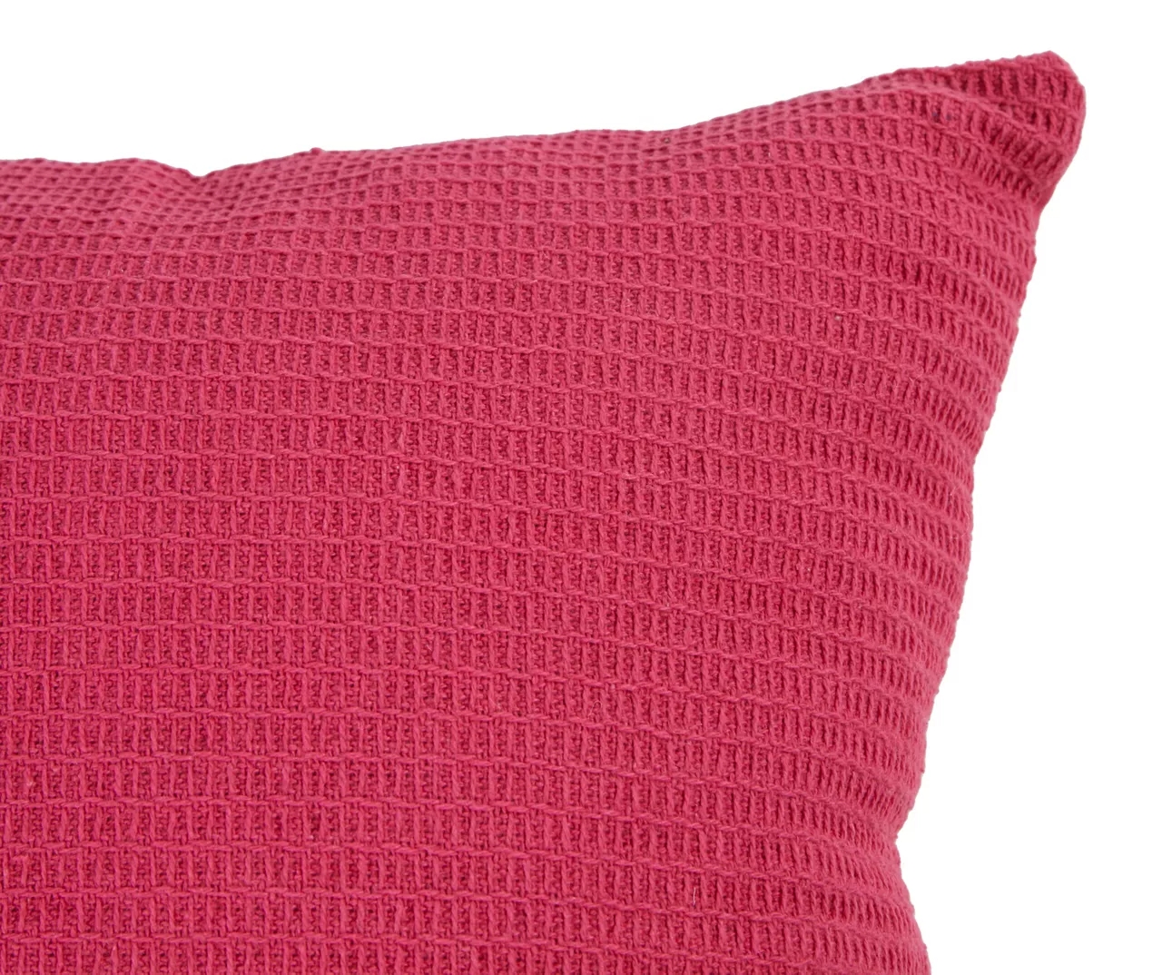 Fuchsia Waffle-Knit Square Throw Pillow 3 Fuchsia Waffle-Knit Square Throw Pillow - Image 3