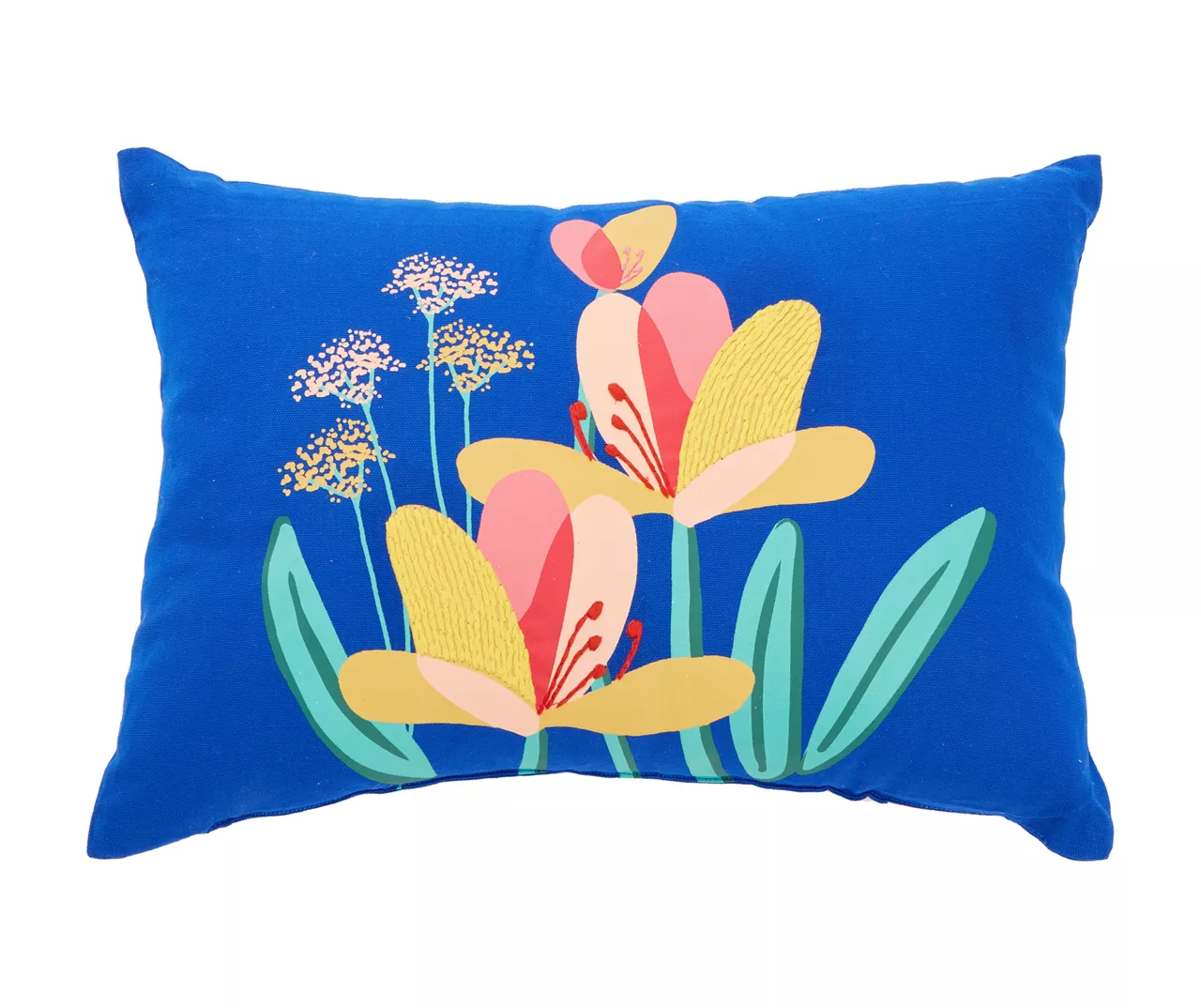 Blossom Blue & Yellow Floral Rectangle Throw Pillow 1 Blossom Blue & Yellow Floral Rectangle Throw Pillow