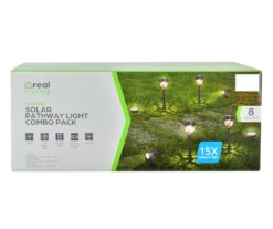 Yard Stake, Spotlight & Disc Light 8-Piece LED Solar Pathway Marker Set -Real Living 810594034 P0 1