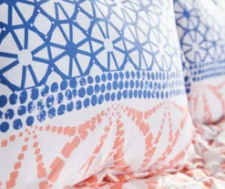 Real Living Coral & Blue Geometric Floral Bed-in-a-Bag Set -Real Living 810594274 810593105 810593104 810593108 A8 5