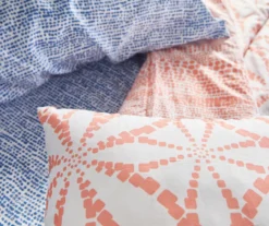 Real Living Coral & Blue Geometric Floral Bed-in-a-Bag Set -Real Living 810594274 810593105 810593104 810593108 A8 7