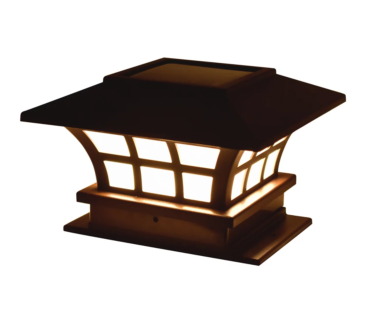 Brown Finish LED Solar Post Cap Light Set, 2-Pack 3 Brown Finish LED Solar Post Cap Light Set, 2-Pack - Image 3