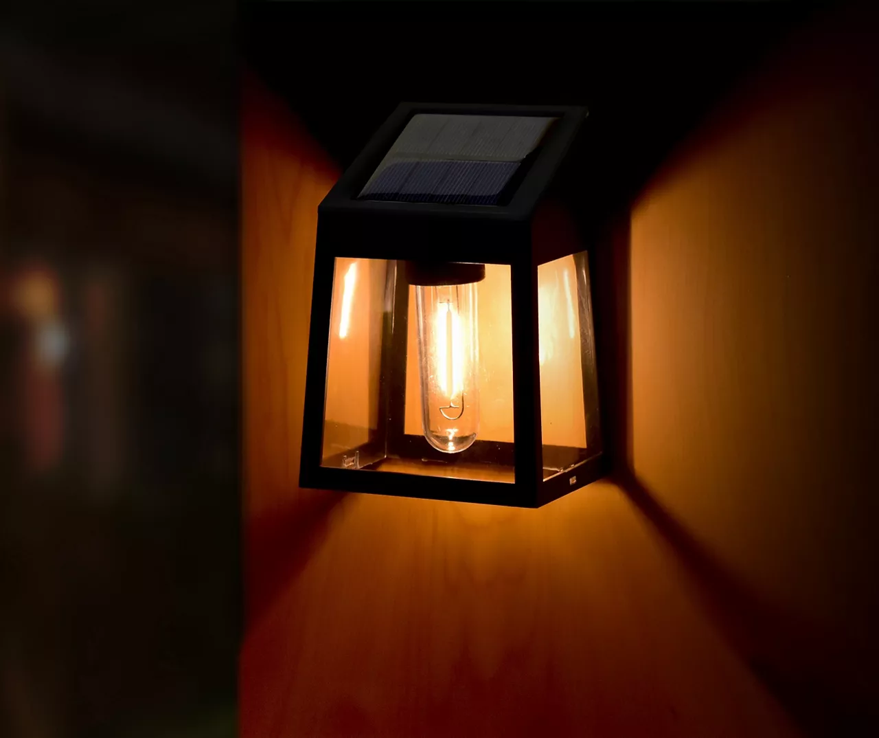 Black Filament LED Solar Wall Light Set, 2-Pack 3 Black Filament LED Solar Wall Light Set, 2-Pack - Image 3