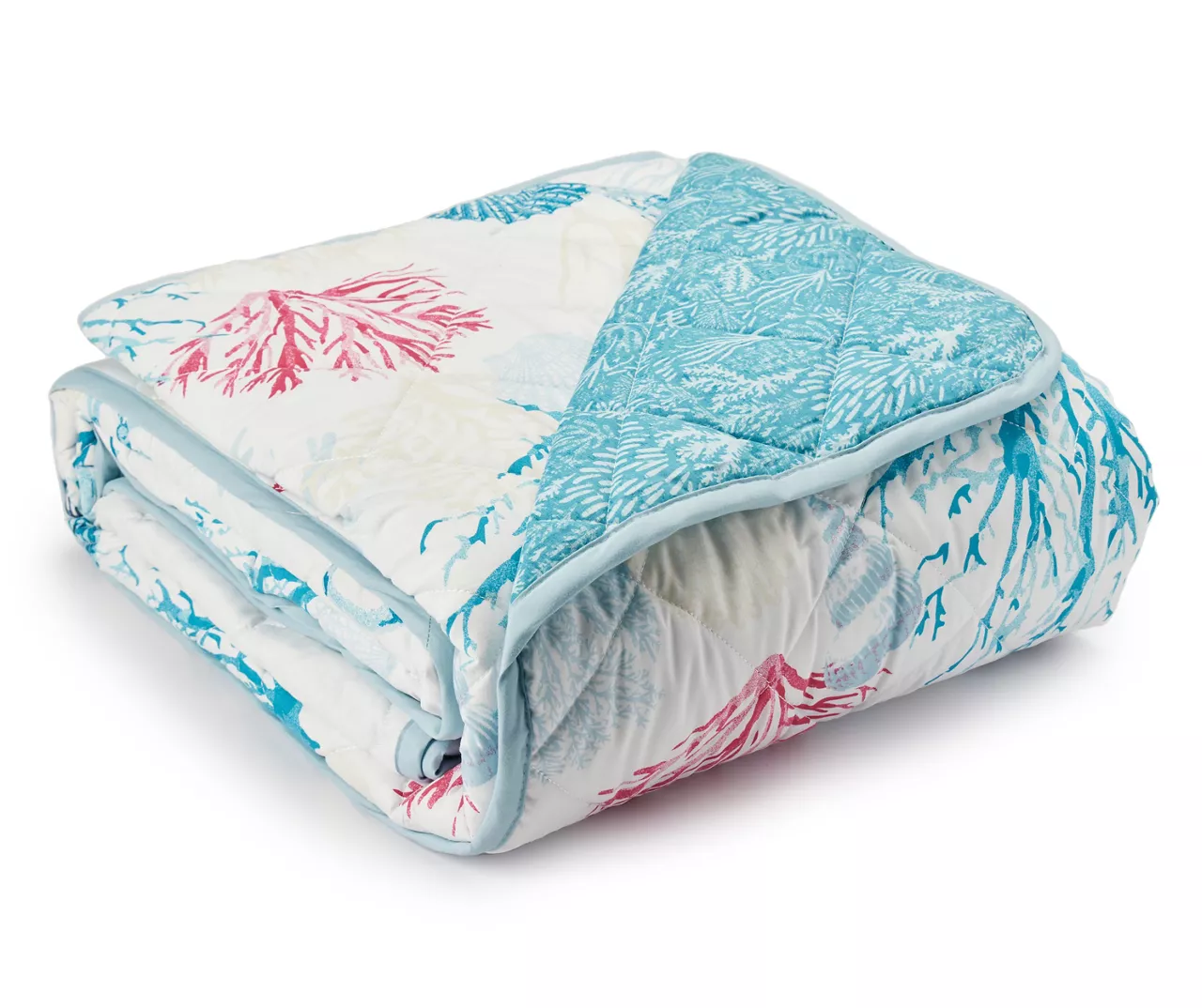 Real Living Grecian Getaway Blue Marine Life Reversible Microfiber Quilt 1 Real Living Grecian Getaway Blue Marine Life Reversible Microfiber Quilt