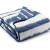 Real Living Grecian Getaway Navy & White Tie-Dye Stripe Reversible Microfiber Quilt