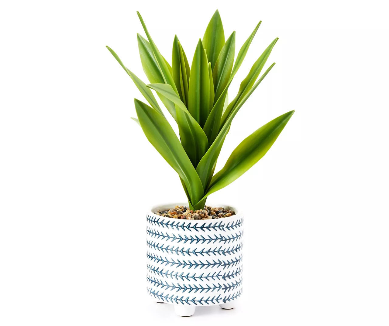 Bohemian Farmhouse Green Artificial Plant With White Patterned Pot 1 Bohemian Farmhouse Green Artificial Plant With White Patterned Pot