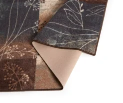 Navy & Brown Illustrated Floral Color Block Area Rug, (5' X 7') -Real Living 810603483 810603484 A8 2 1