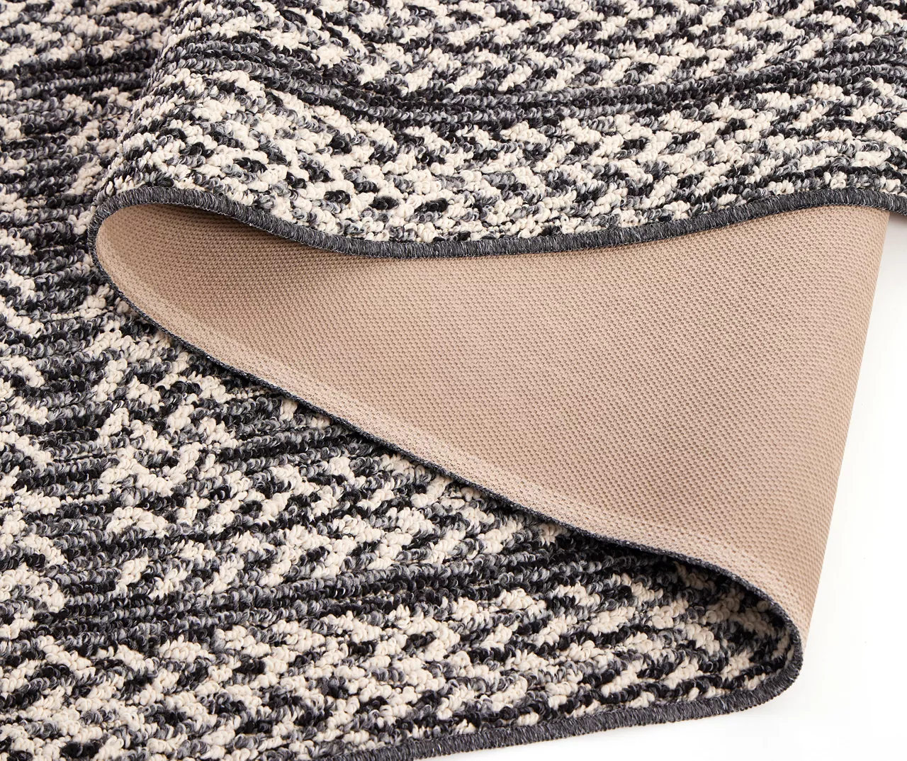 Black & White Braid-Look Border Runner Rug, (2' X 6') 2 Black & White Braid-Look Border Runner Rug, (2' X 6') - Image 2