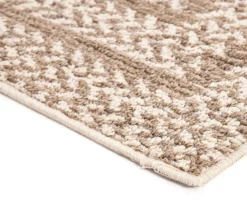 Tan & Beige Braid-Look Border Runner Rug, (2' X 6') -Real Living 810603487 A8 2