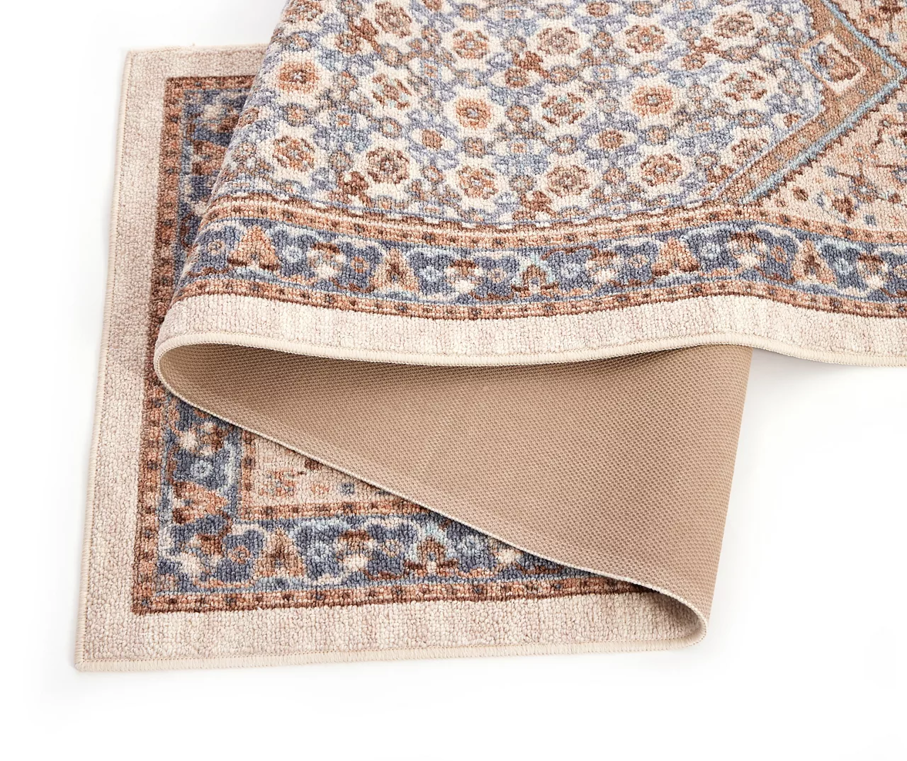 Beige & Blue Floral Persian Runner Rug, (2' X 6') 2 Beige & Blue Floral Persian Runner Rug, (2' X 6') - Image 2