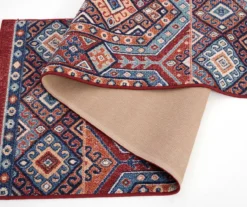 Red & Blue Geometric Persian Runner Rug, (2' X 6') 5 Red & Blue Geometric Persian Runner Rug, (2' X 6') -Real Living 810603489 A8 2