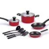 Red Non-Stick 10-Piece Cookware Set