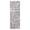 Austin Blue & Gray Abstract Crosshatch Runner Rug, (2' X 7')