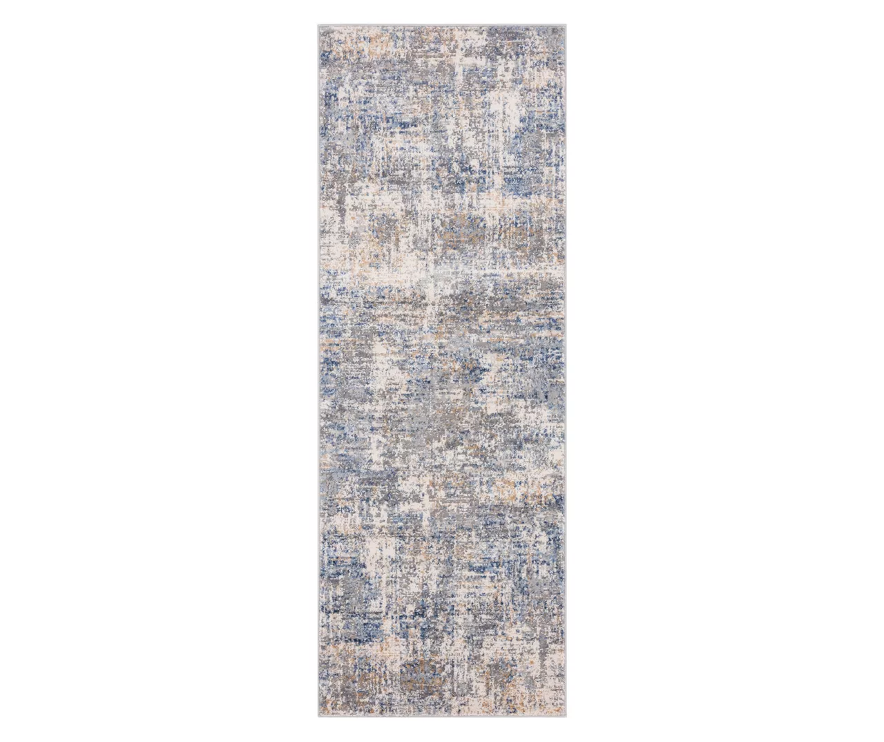 Austin Blue & Gray Abstract Crosshatch Runner Rug, (2' X 7') 1 Austin Blue & Gray Abstract Crosshatch Runner Rug, (2' X 7')