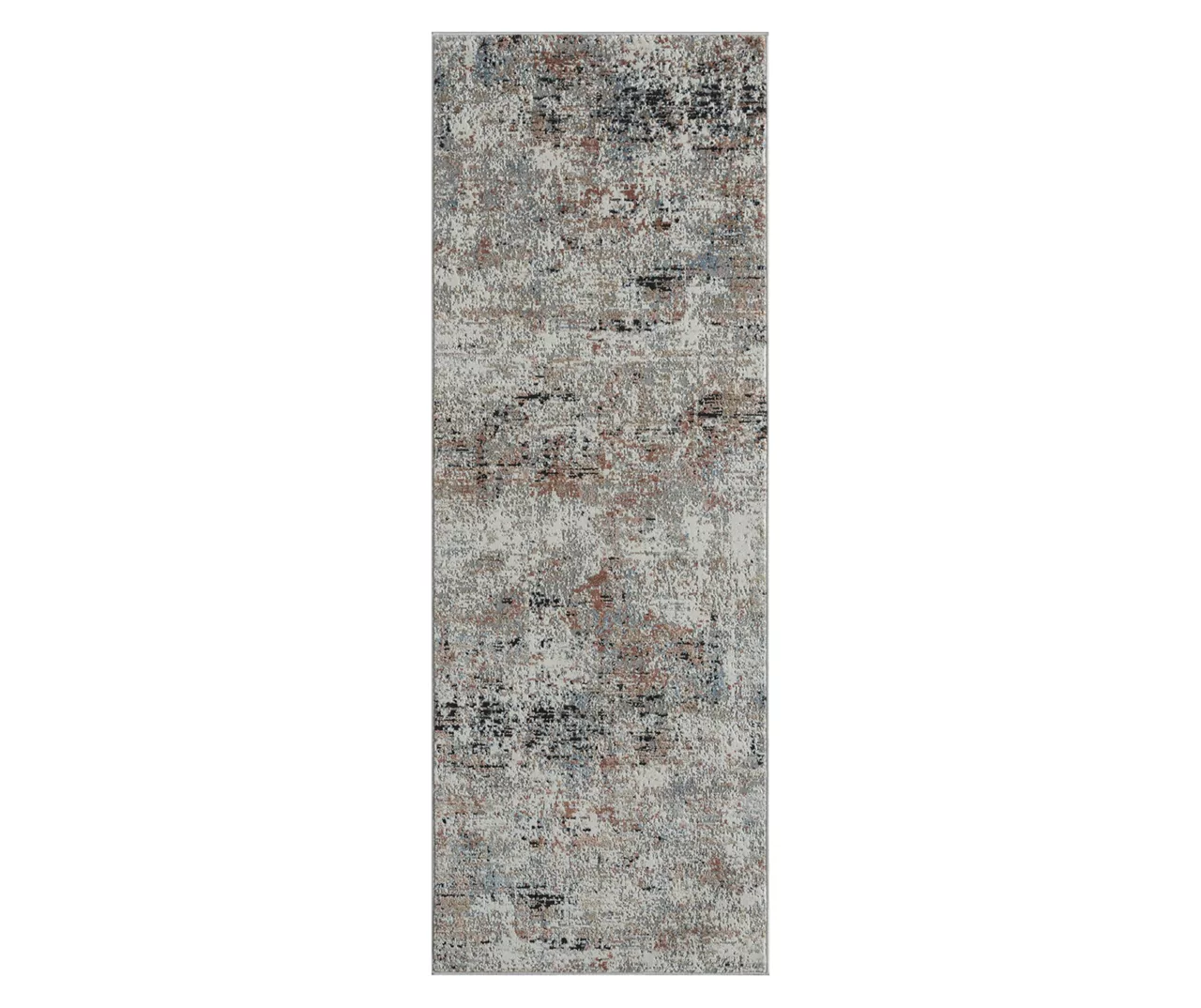 Eternity Crimson & Gray Abstract Runner Rug, (2' X 7') 1 Eternity Crimson & Gray Abstract Runner Rug, (2' X 7')
