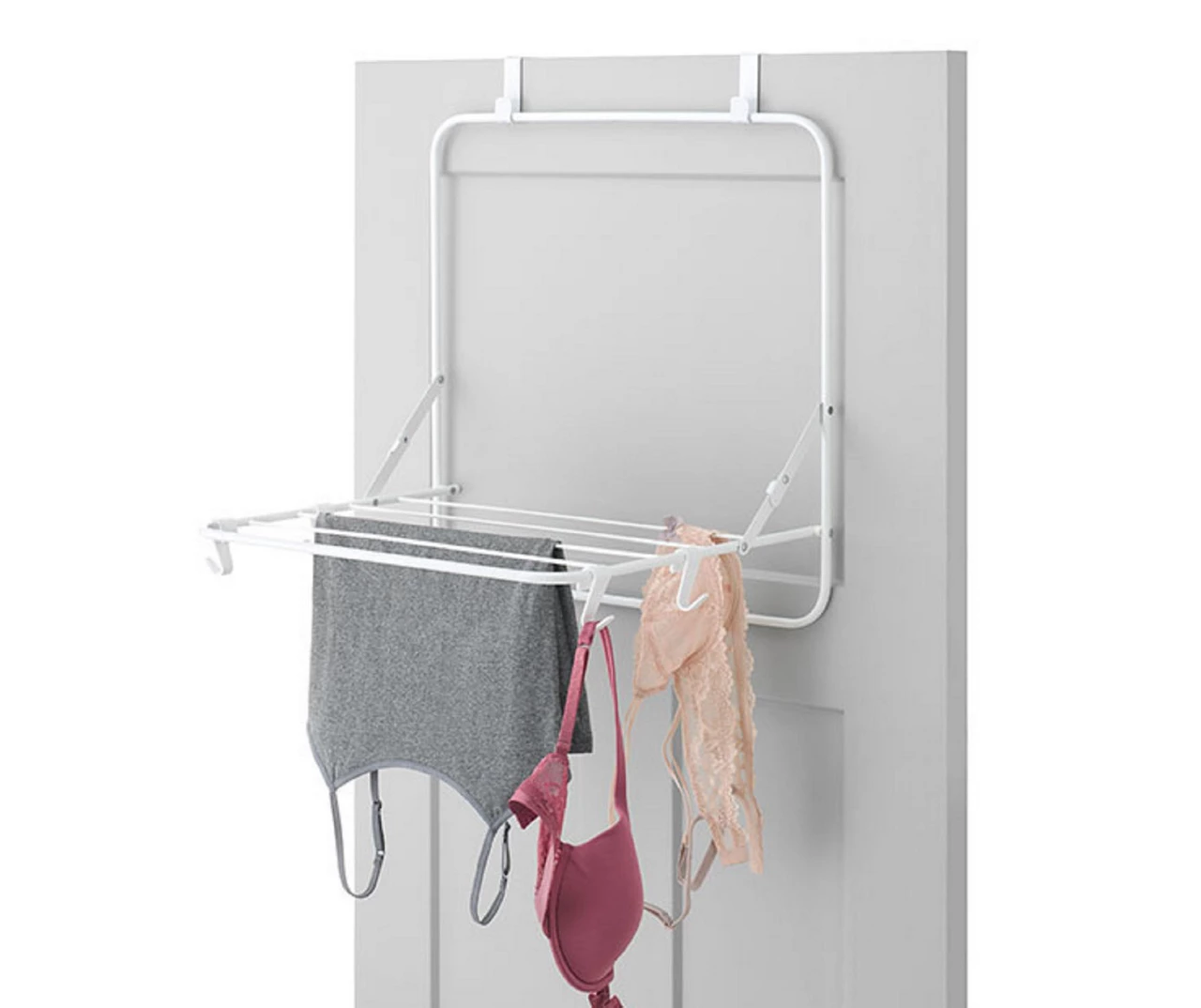 White Folding Over-the-Door Drying Rack 1 White Folding Over-the-Door Drying Rack