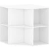 White 6-Cubby Corner Cube Organizer