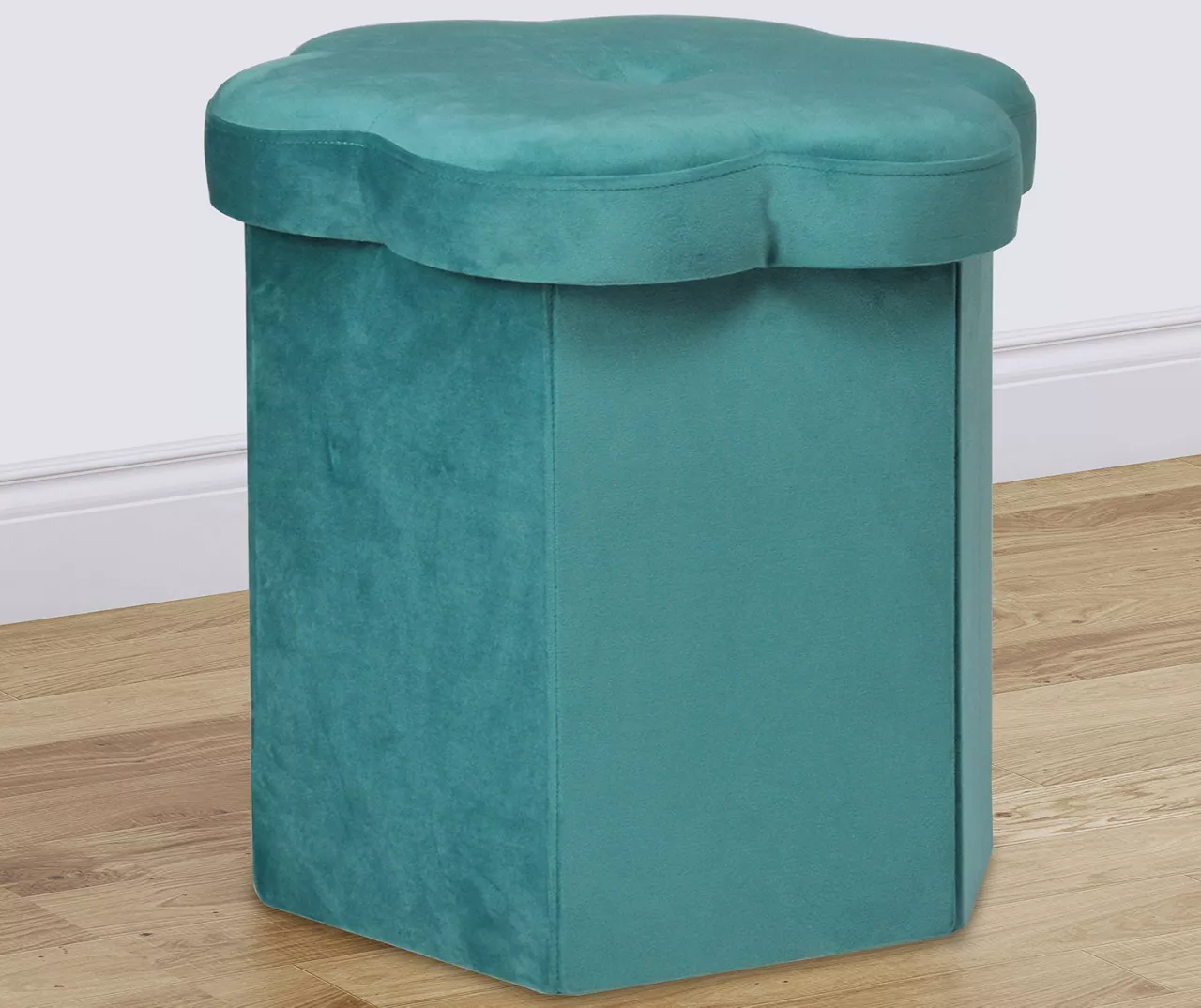 Parasailing Green Petal Velvet Storage Ottoman 2 Parasailing Green Petal Velvet Storage Ottoman - Image 2