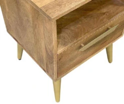 Mango Wood & Metal Bed Side Table -Real Living 810606917 A0 3
