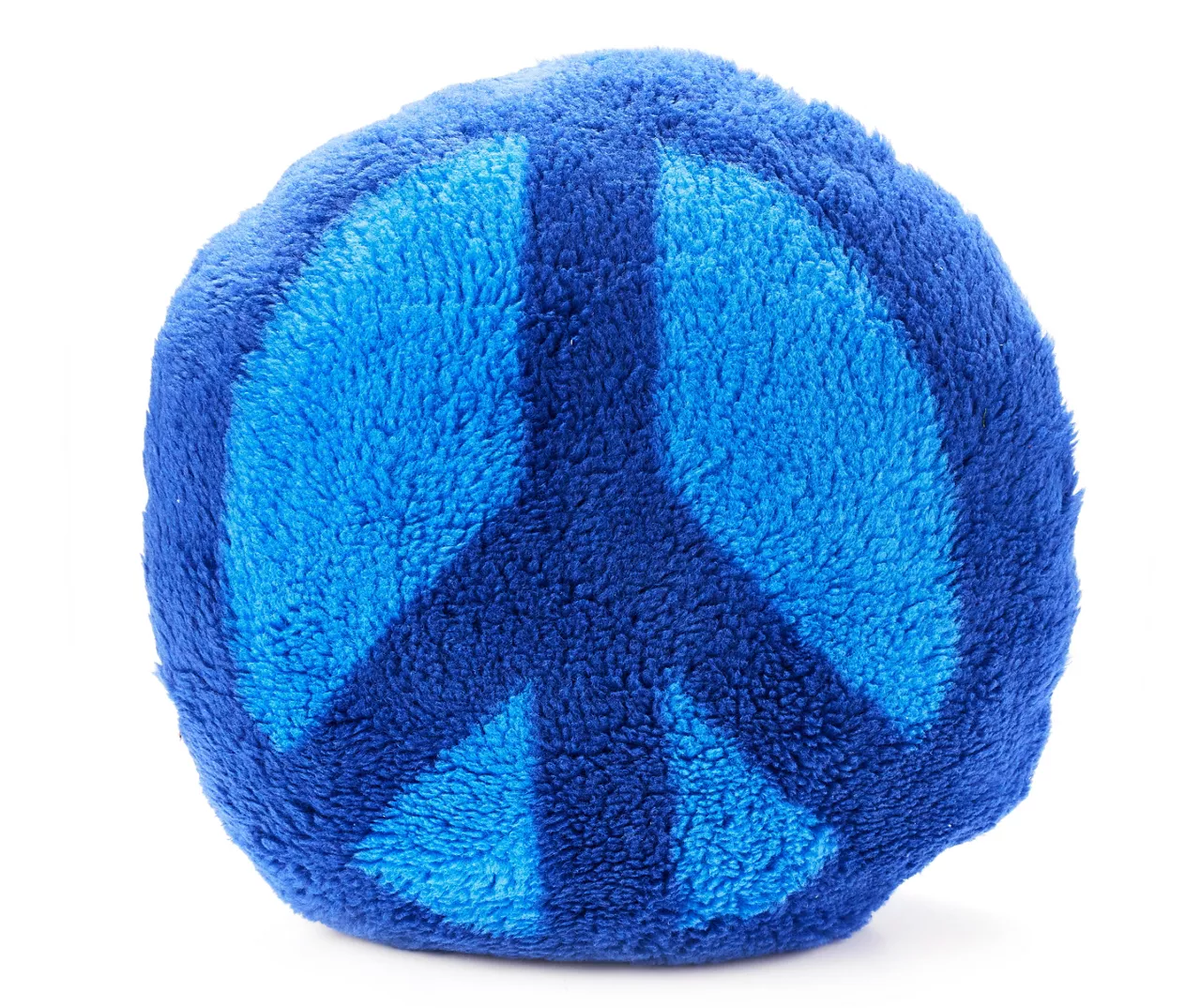 Euphoric Expression Blue Fuzzy Peace Sign Round Accent Pillow 1 Euphoric Expression Blue Fuzzy Peace Sign Round Accent Pillow