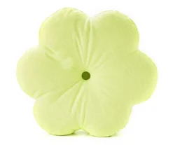 Euphoric Expression Green Flower Shaped Throw Pillow