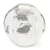 Euphoric Expression Silver Round Disco Ball Decorative Pillow