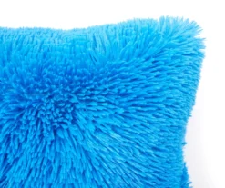 Euphoric Expression Supersonic Blue Faux Fur Throw Pillow -Real Living 810607759 A8 2
