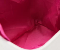 Euphoric Expression White & Pink Peace Sign Canvas Storage Tote 5 Euphoric Expression White & Pink Peace Sign Canvas Storage Tote -Real Living 810607909 A8 2